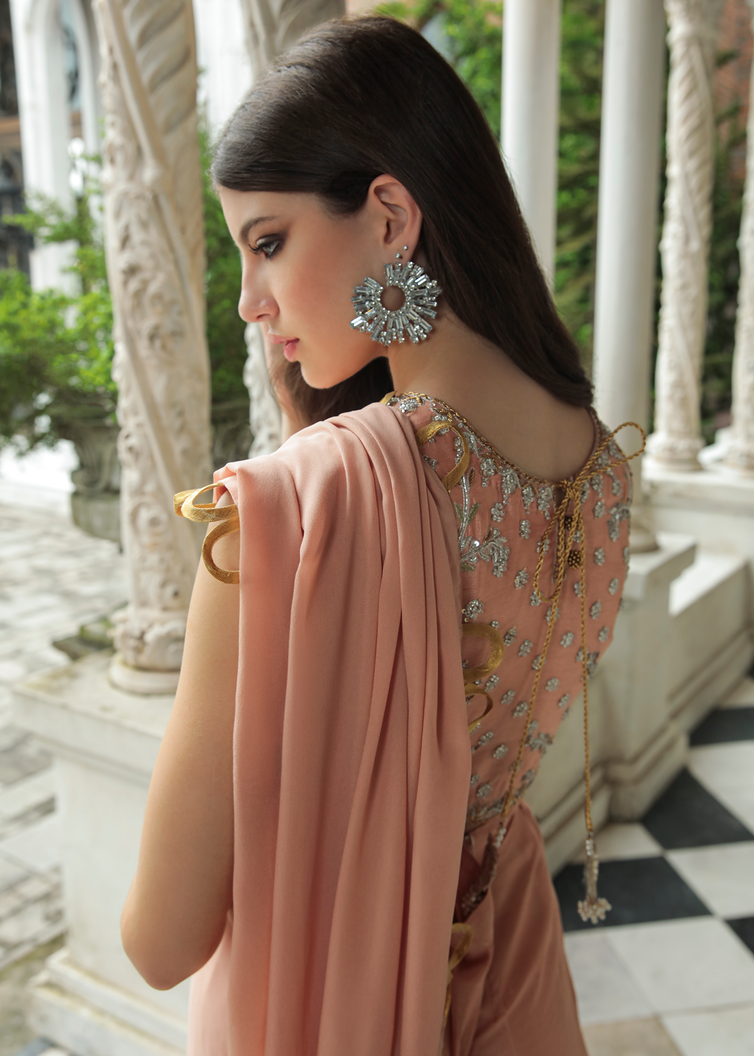 Purple Haze Pret Studio | Apsara Formals | Salmon Pink Saree Pants