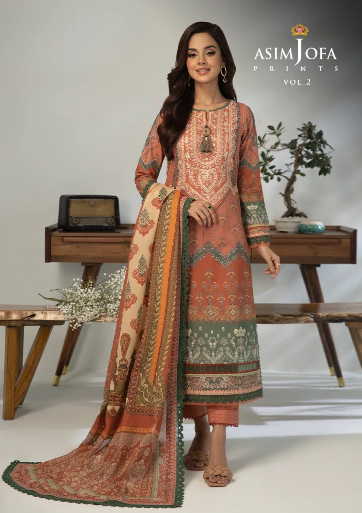 Lawn Collection - Asim Jofa - Basic - Print - 3 Pcs - AJBP#39 - Official Asim Jofa - Agha Fabrics UK