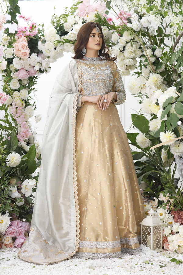 Wahajmkhan | Eden wedding Formals | ANTIQUE GOLD LENGA & CHOLI