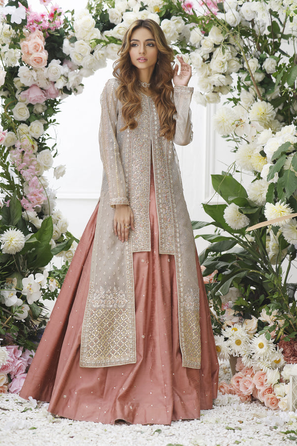 Wahajmkhan | Eden wedding Formals | METAL JACKET WITH LENGA