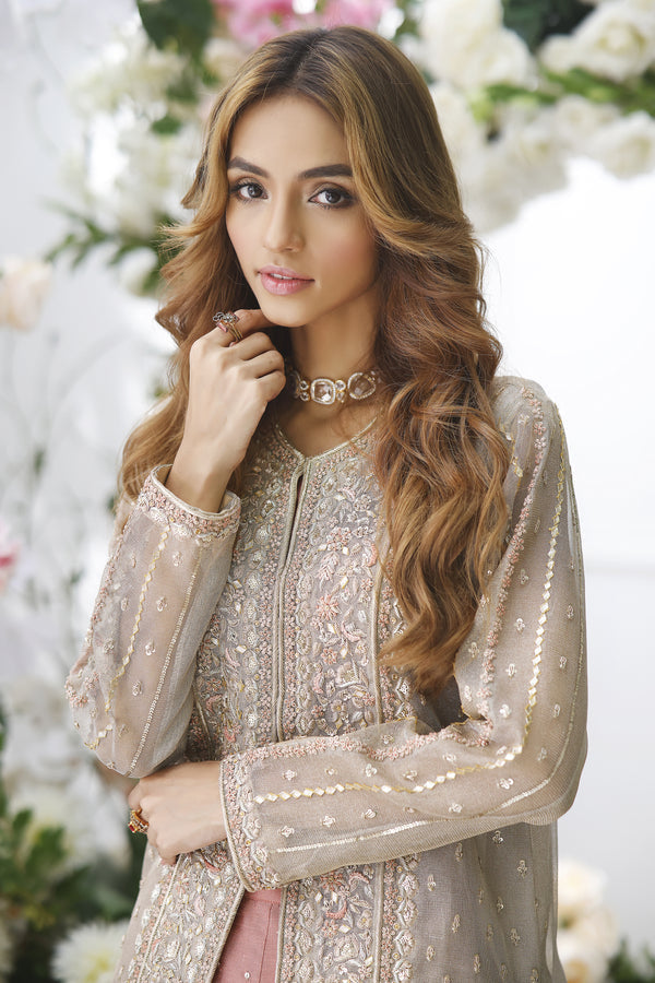 Wahajmkhan | Eden wedding Formals | METAL JACKET WITH LENGA