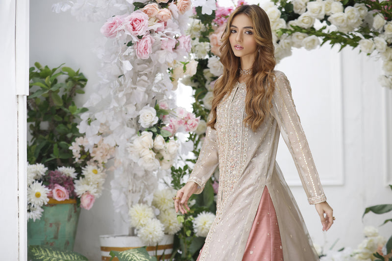 Wahajmkhan | Eden wedding Formals | METAL JACKET WITH LENGA