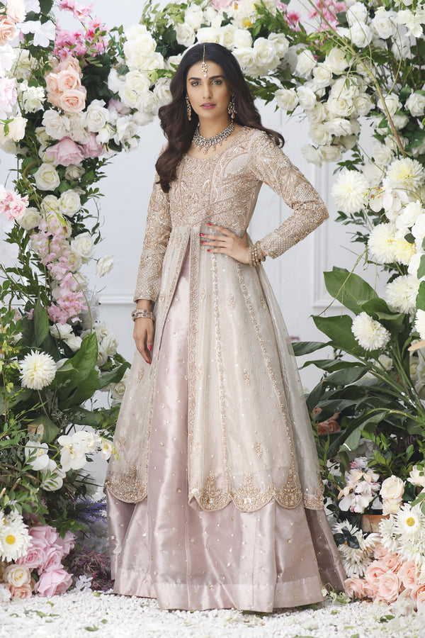 Wahajmkhan | Eden wedding Formals | ROSE GOLD ANARKALI & LENGA