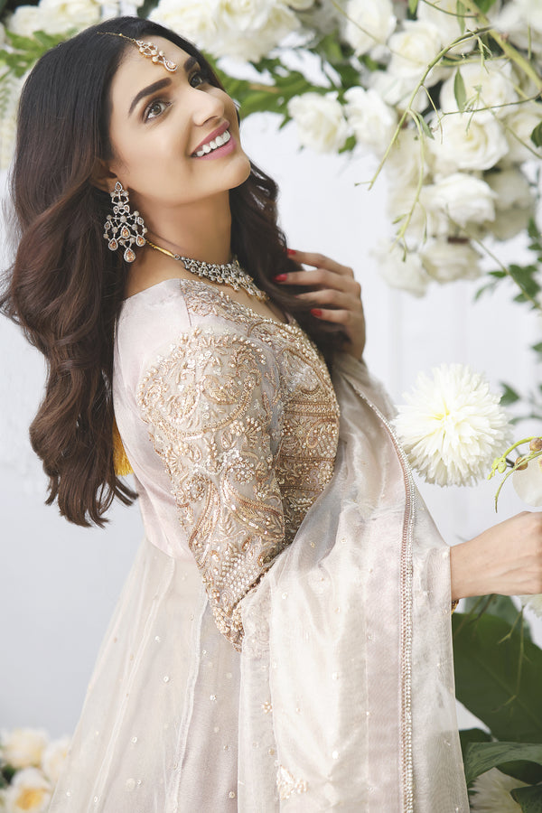 Wahajmkhan | Eden wedding Formals | ROSE GOLD ANARKALI & LENGA