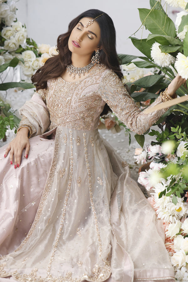 Wahajmkhan | Eden wedding Formals | ROSE GOLD ANARKALI & LENGA