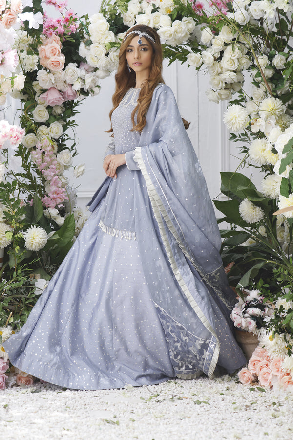 Wahajmkhan | Eden wedding Formals | PERIWINKLE PEPLUM & LENGA