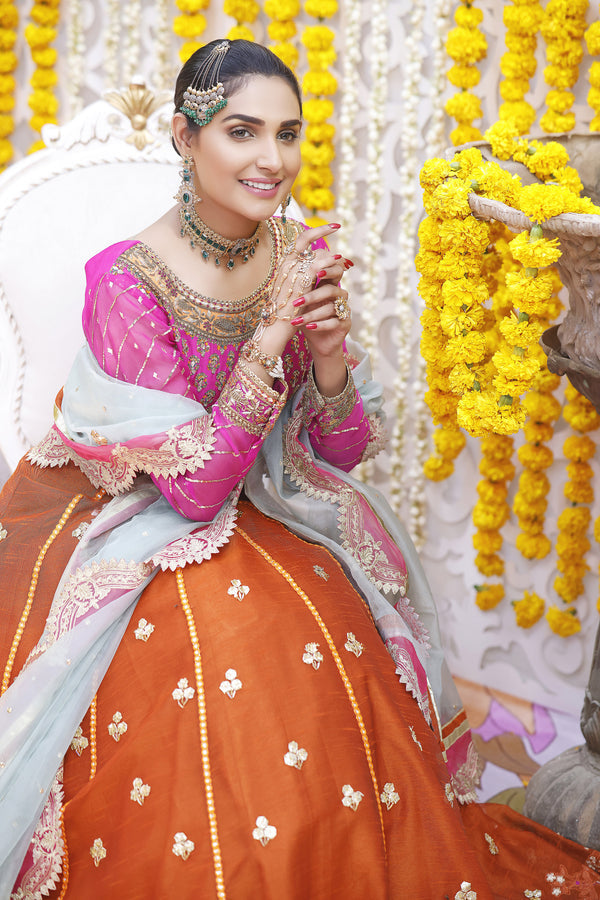 Wahajmbegum | Mehrunnisa Wedding Formals | MAGENTA LEHNGA CHOLI