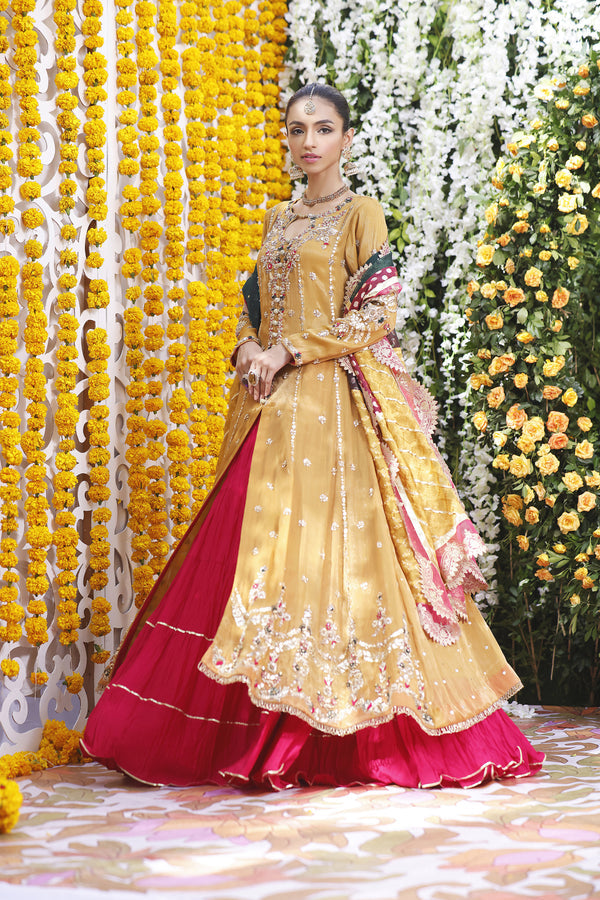 Wahajmbegum | Mehrunnisa Wedding Formals | MUSTARD MEHSURI JACKET
