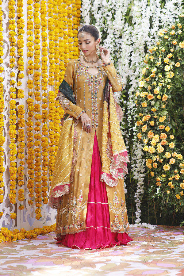 Wahajmbegum | Mehrunnisa Wedding Formals | MUSTARD MEHSURI JACKET
