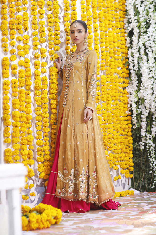 Wahajmbegum | Mehrunnisa Wedding Formals | MUSTARD MEHSURI JACKET