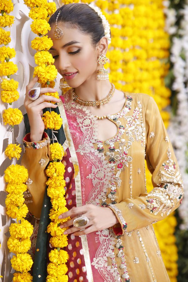 Wahajmbegum | Mehrunnisa Wedding Formals | MUSTARD MEHSURI JACKET