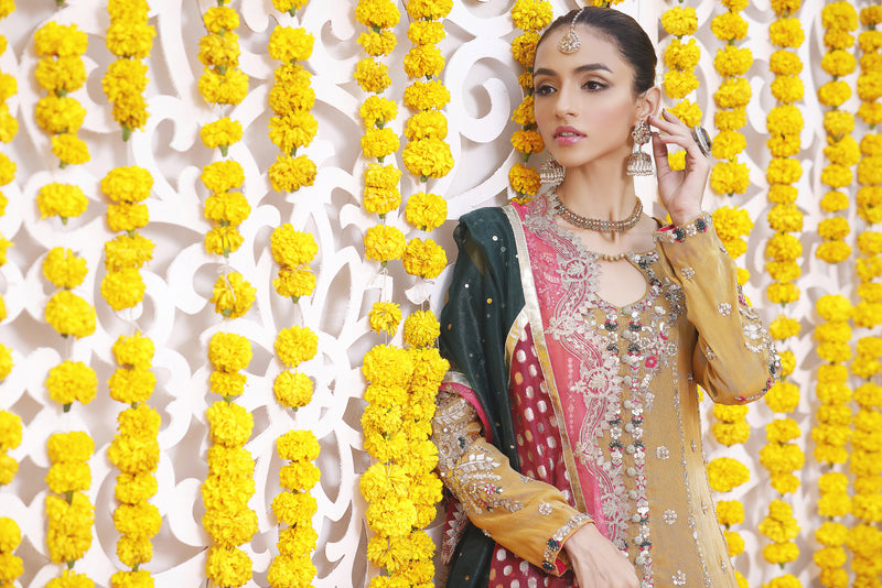 Wahajmbegum | Mehrunnisa Wedding Formals | MUSTARD MEHSURI JACKET