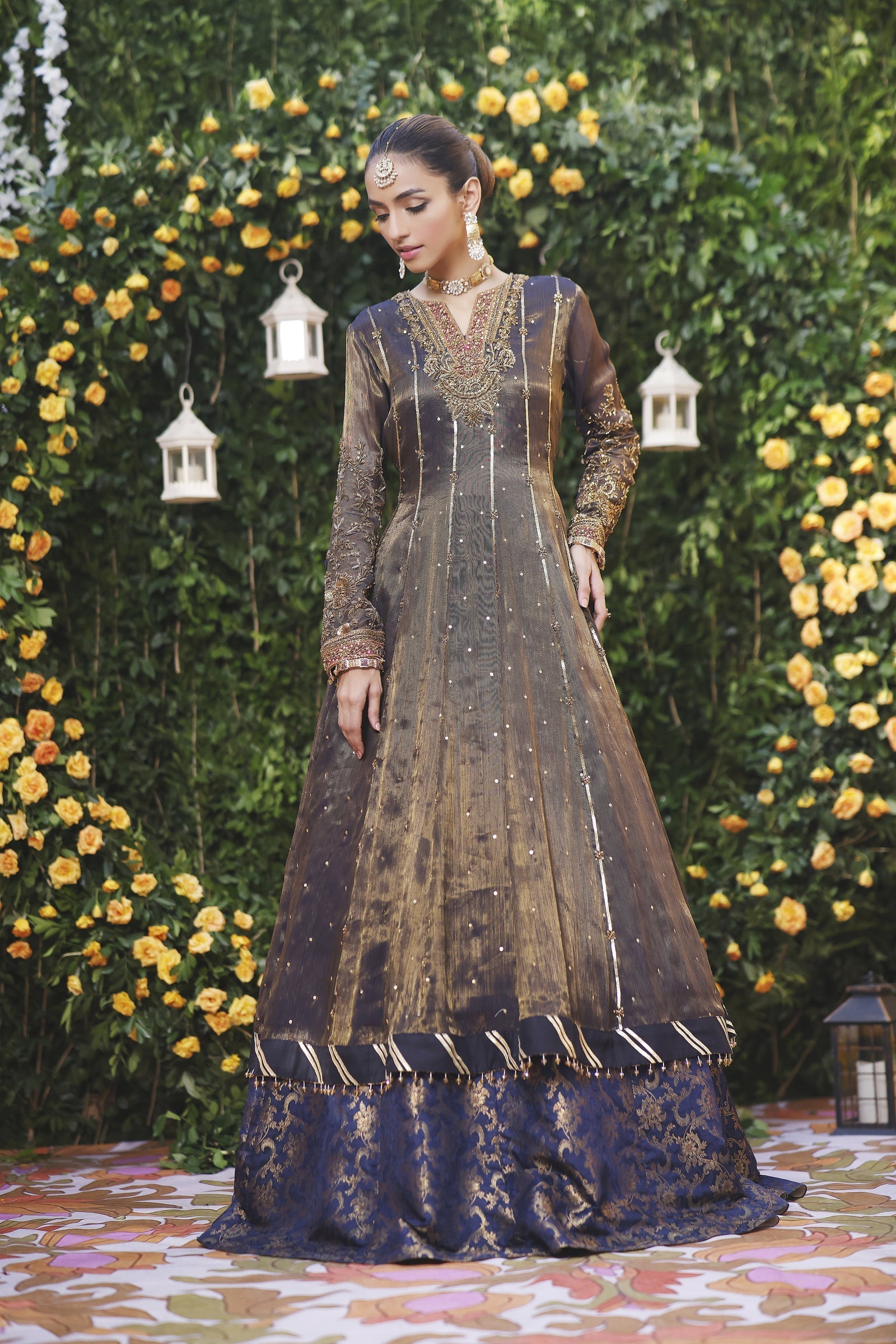 Wahajmbegum | Mehrunnisa Wedding Formals | NAVY MEHSURI ANARKALI