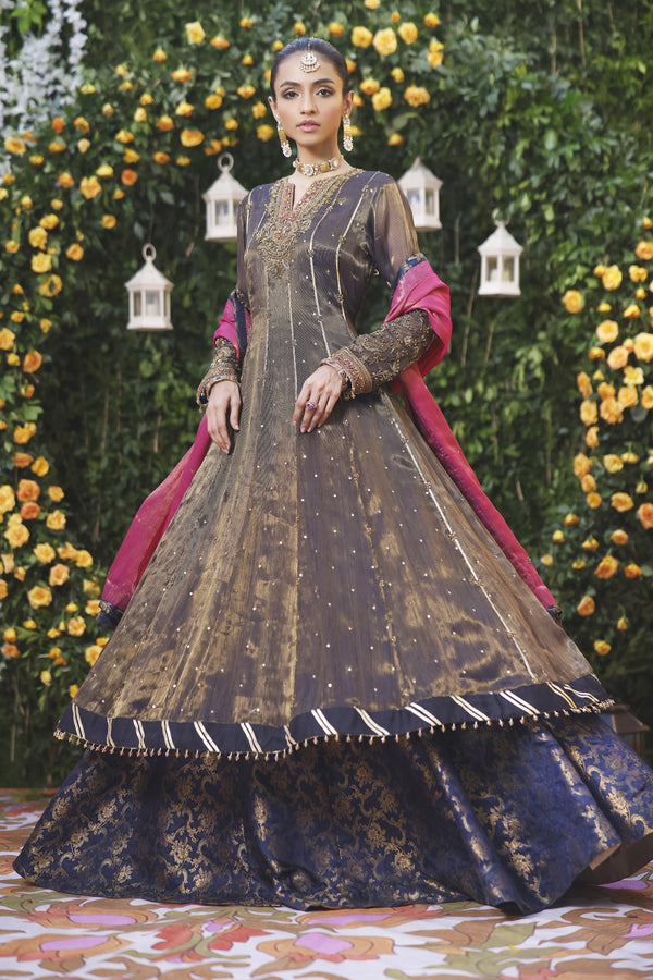 Wahajmbegum | Mehrunnisa Wedding Formals | NAVY MEHSURI ANARKALI