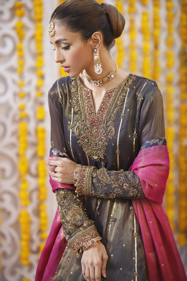 Wahajmbegum | Mehrunnisa Wedding Formals | NAVY MEHSURI ANARKALI
