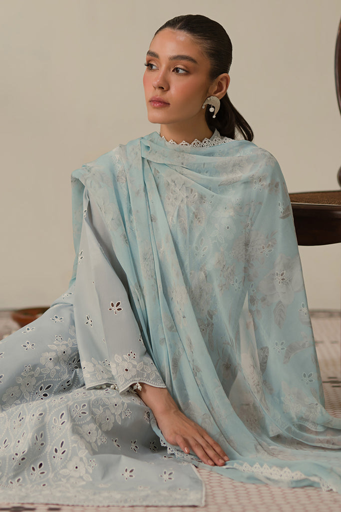 Cross Stitch | Chikankari Lawn 24 | BLUE FLAIR