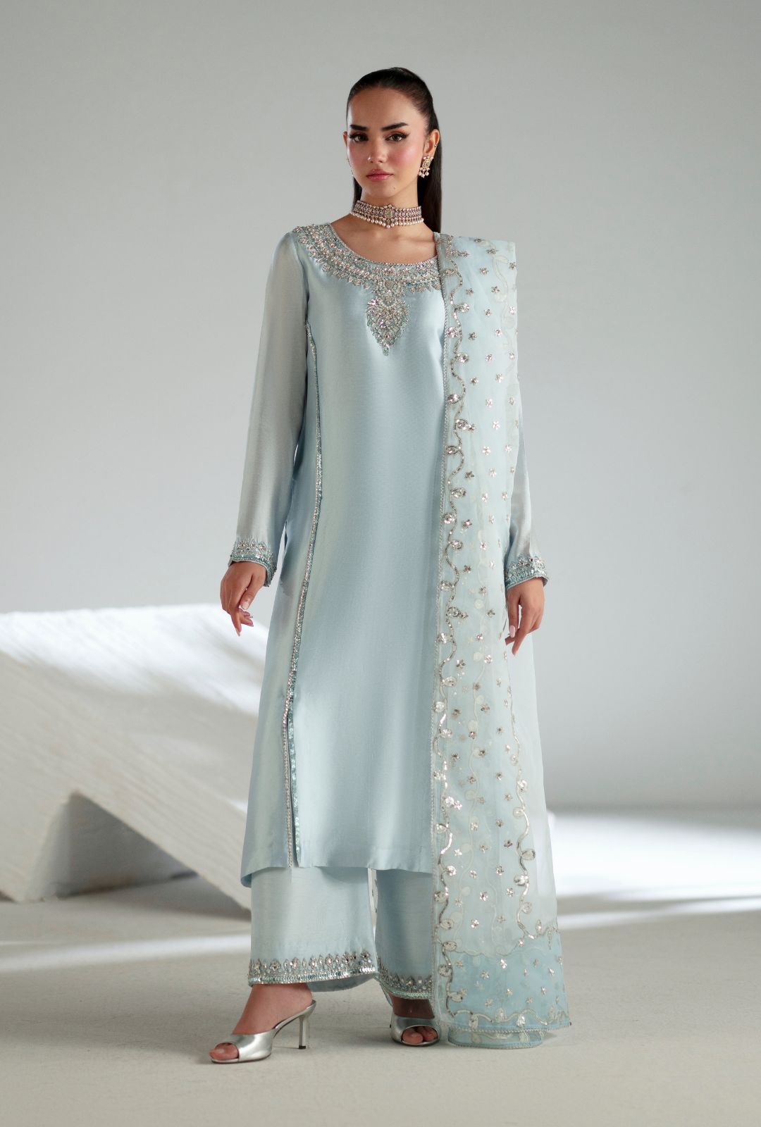 Inayat | Luminae Luxe Pret 25 | Mist - Official Inayat - Agha Fabrics UK