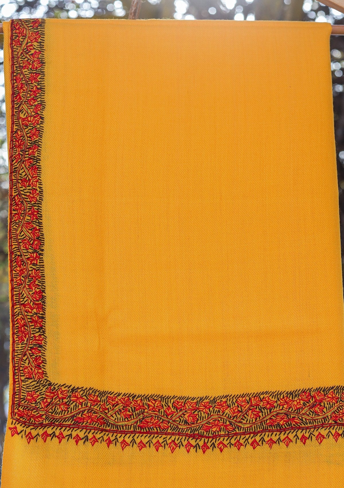 Wool Needle Work Shawl D - 39 - Yellow