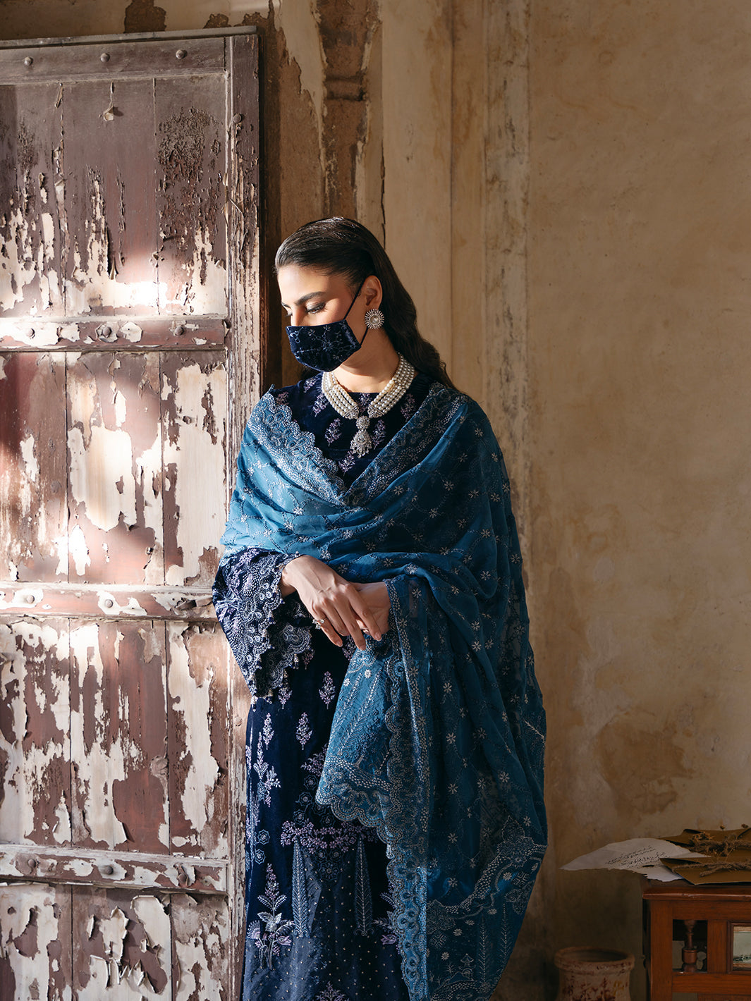 Flossie | Siara Velvet Formals | V-105 - B - Official Flossie - Agha Fabrics UK