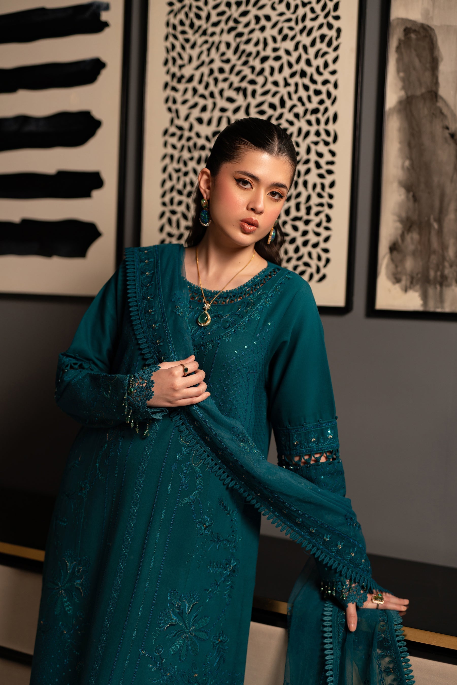 Naqshi | Medaline Khaddar Collection | ULFAT
