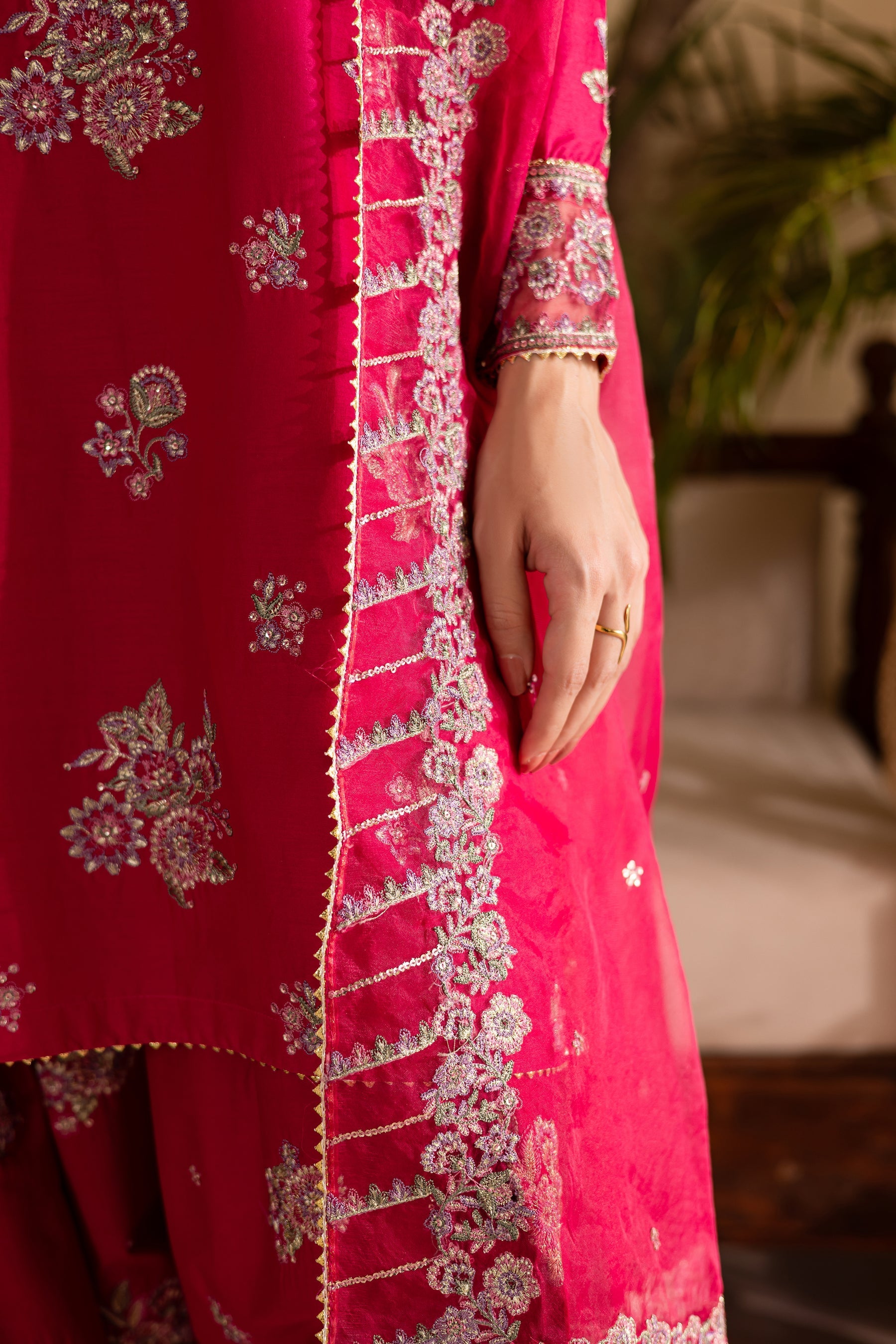 Batik | Nyra Embroidered Summer Solids | Zinnia - Official Batik - Agha Fabrics UK