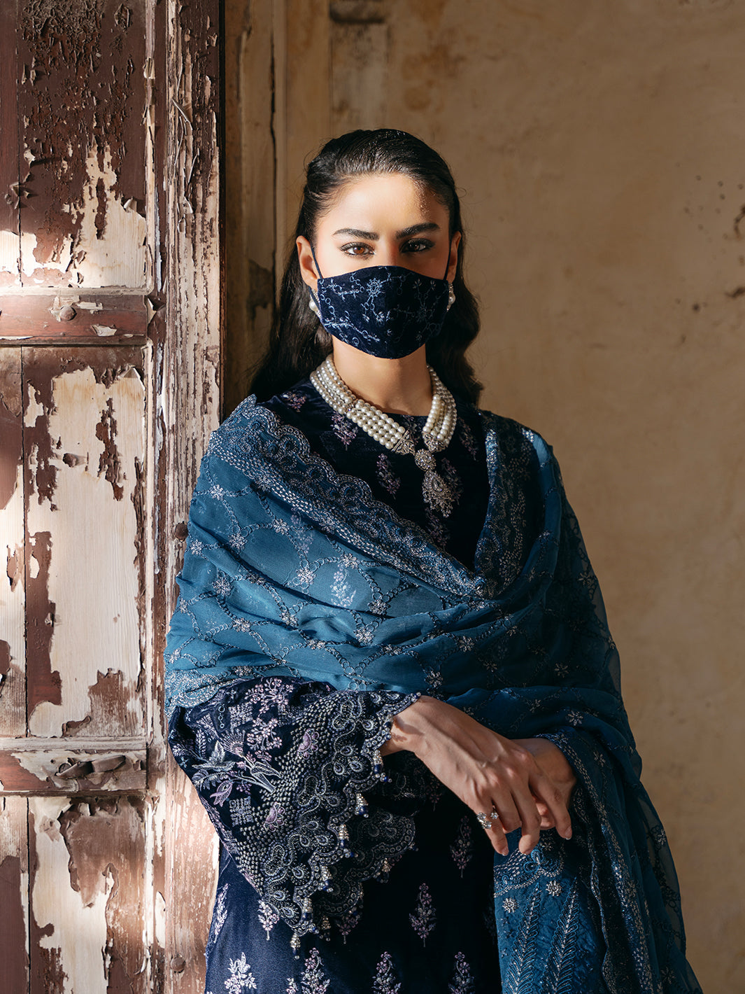 Flossie | Siara Velvet Formals | V-105 - B - Official Flossie - Agha Fabrics UK