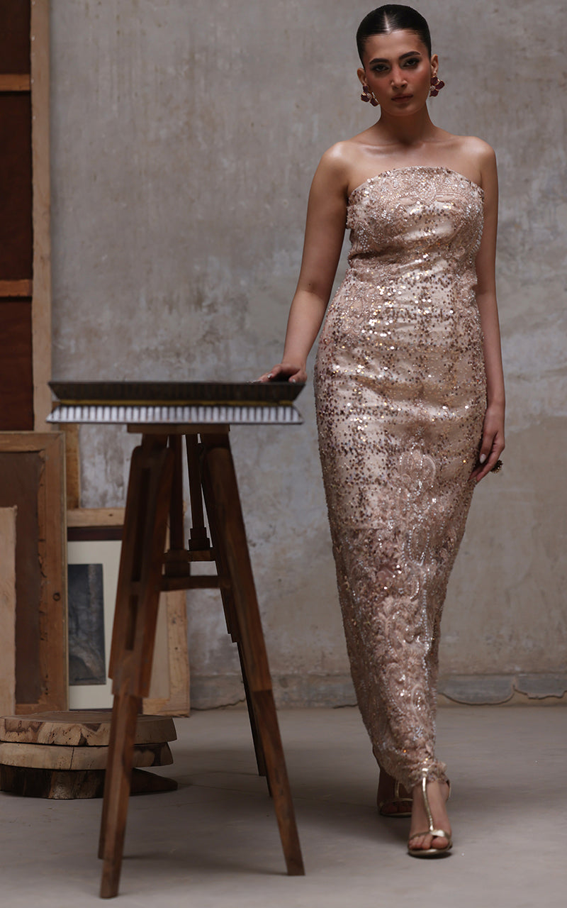 Threads and Motifs | Formal Dresses 25 | Net Embroidered Dress