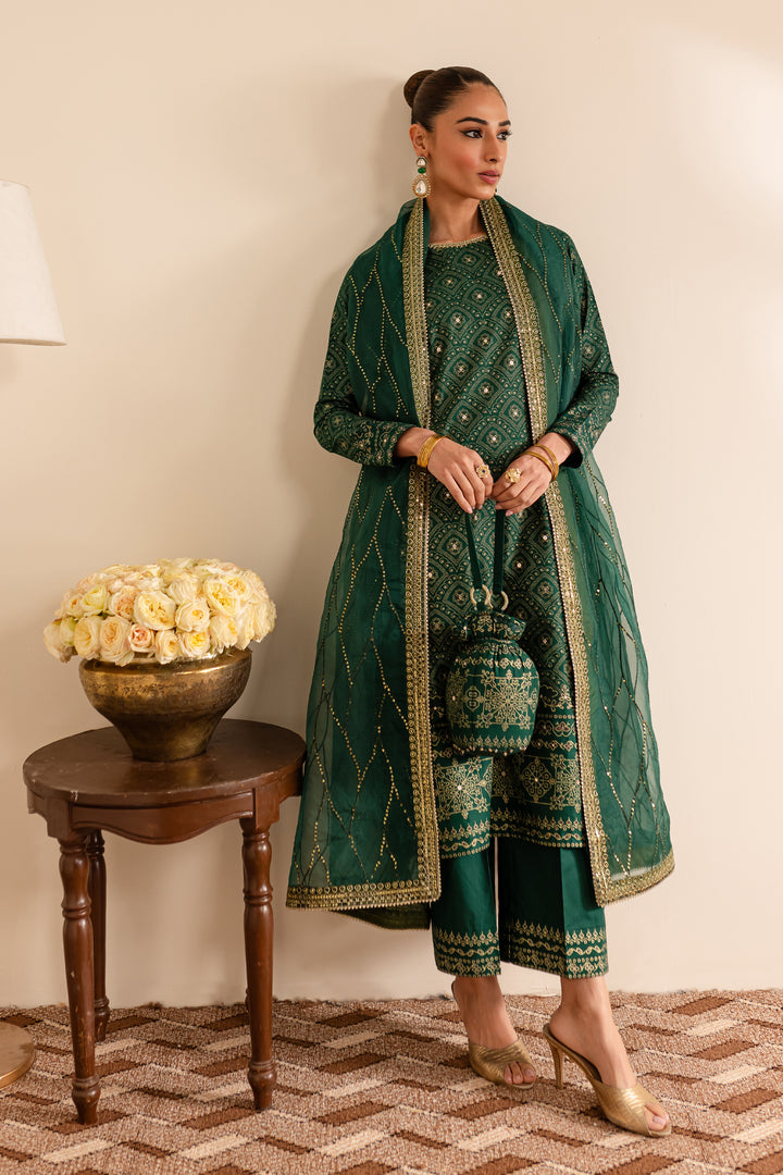 Batik | Reception Luxe Edit | Forest Green - Official Batik - Agha Fabrics UK