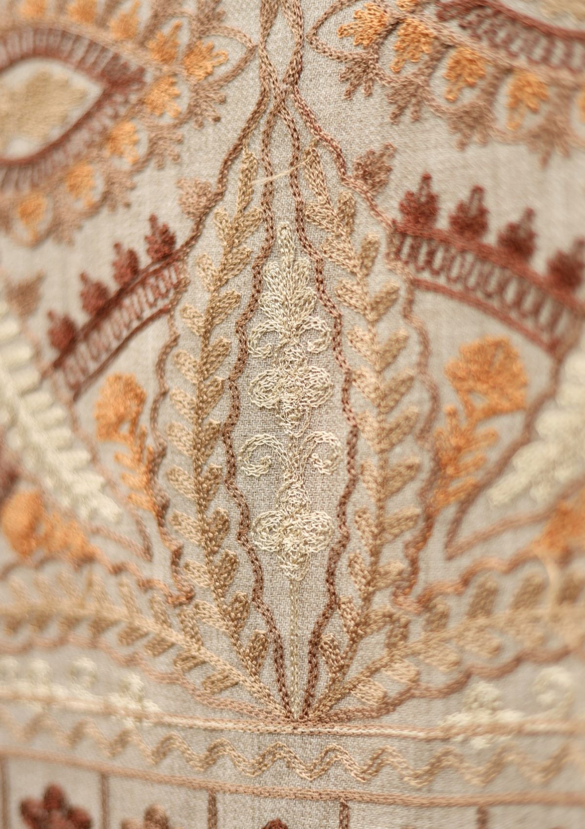 Ari Work Wool Shawl D - 54 - L Brown - Official Shawls Niche - Agha Fabrics UK