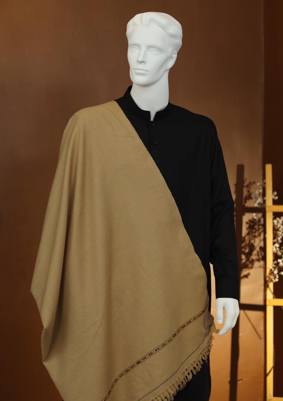 Men Shawls - Wool Shawls - D#10 - Biscuit