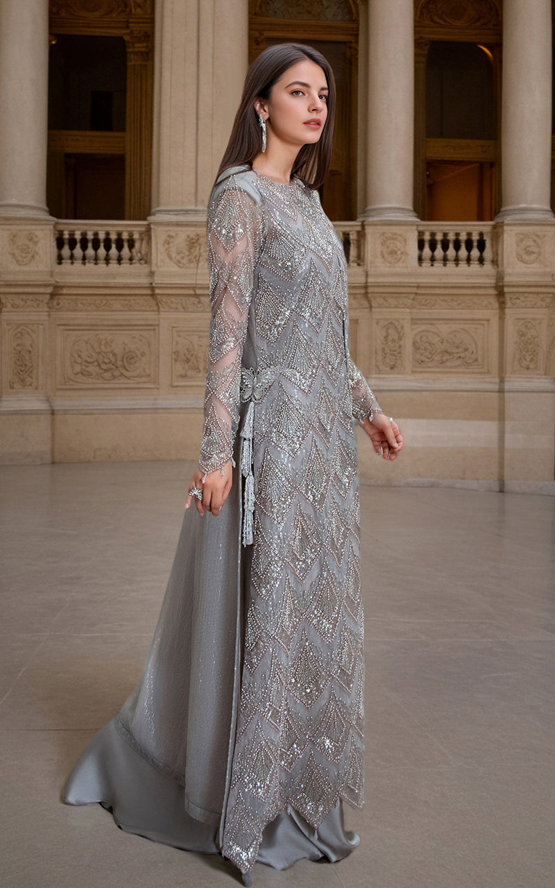 Threads and Motifs | Formal Dresses 25 | Net Embroidered Jacket with Skirt