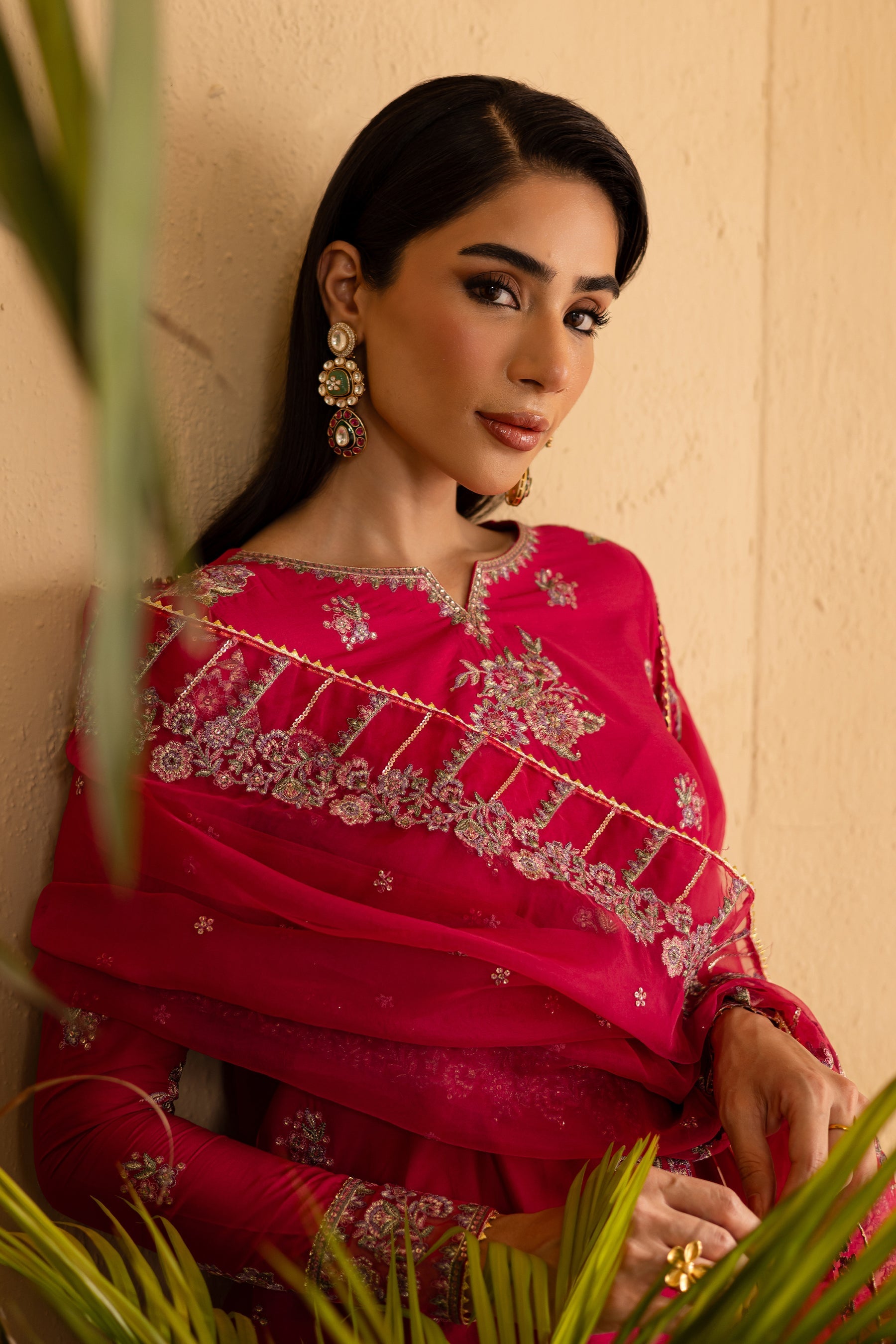 Batik | Nyra Embroidered Summer Solids | Zinnia - Official Batik - Agha Fabrics UK