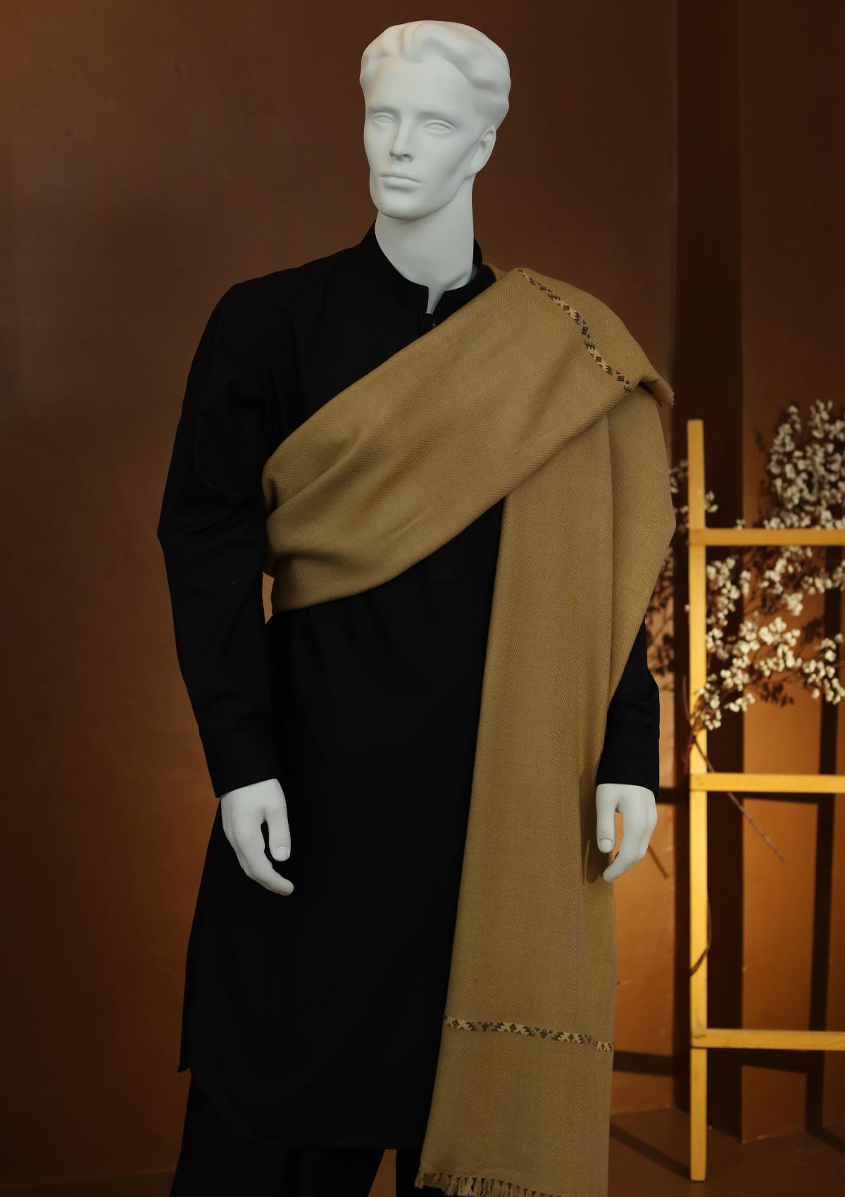 Men Shawls - Wool Shawls - D#09 - L Golden
