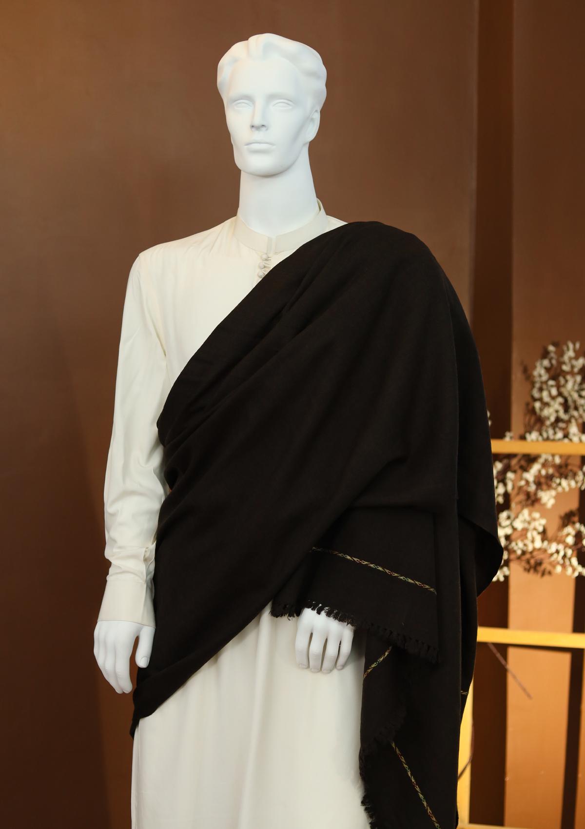 Men Shawls - Wool Shawls - D#15 - Choclate