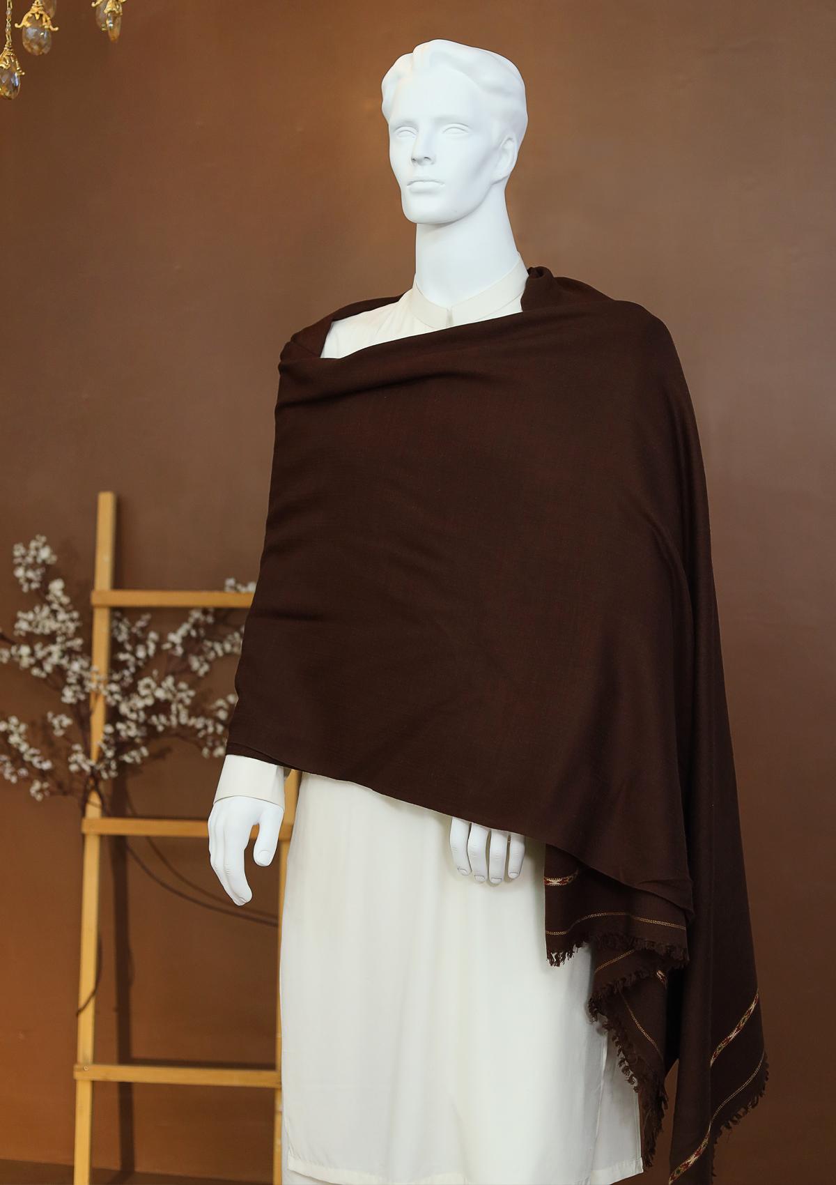 Men Shawls - Wool Shawls - D#40 - Choclate