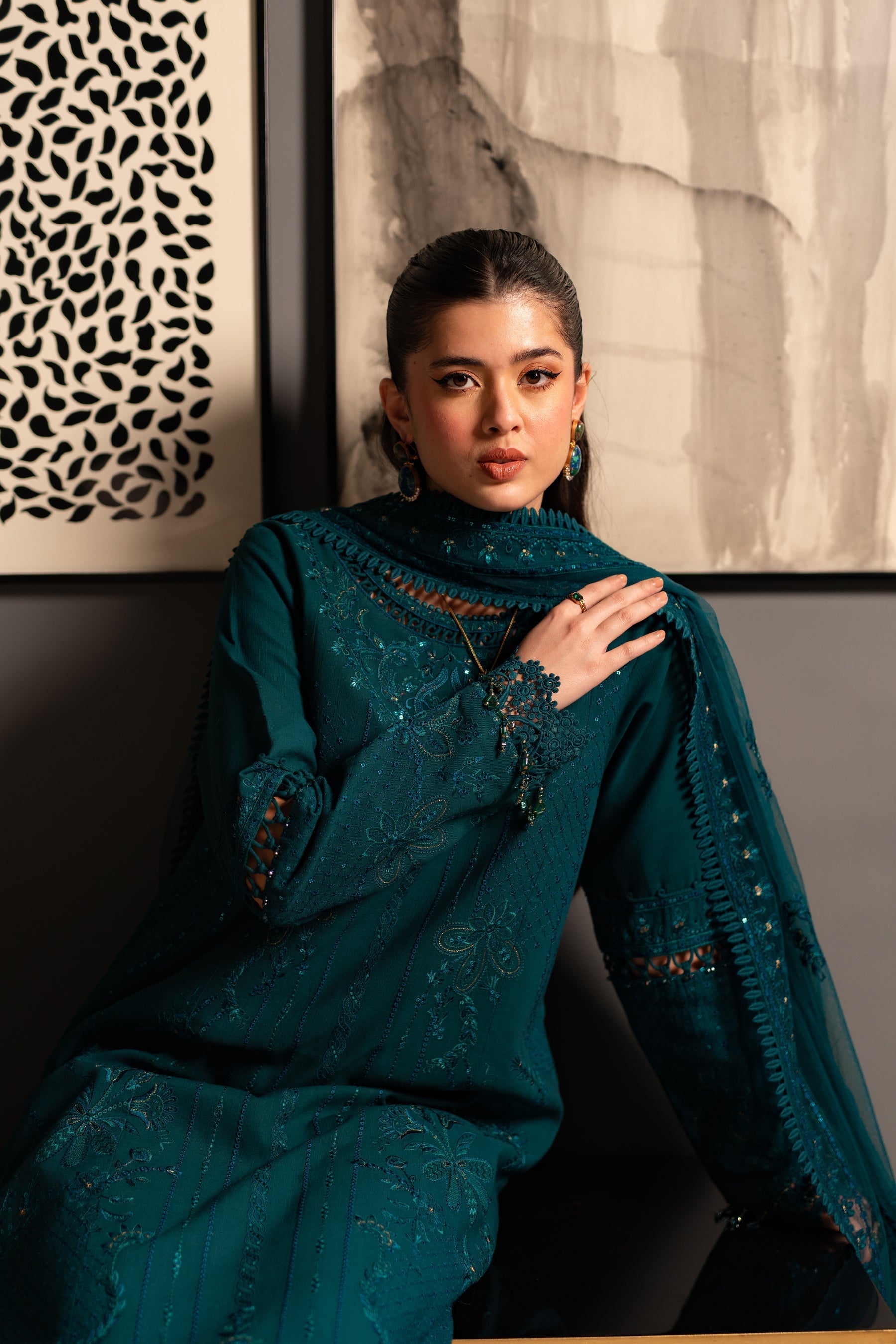 Naqshi | Medaline Khaddar Collection | ULFAT