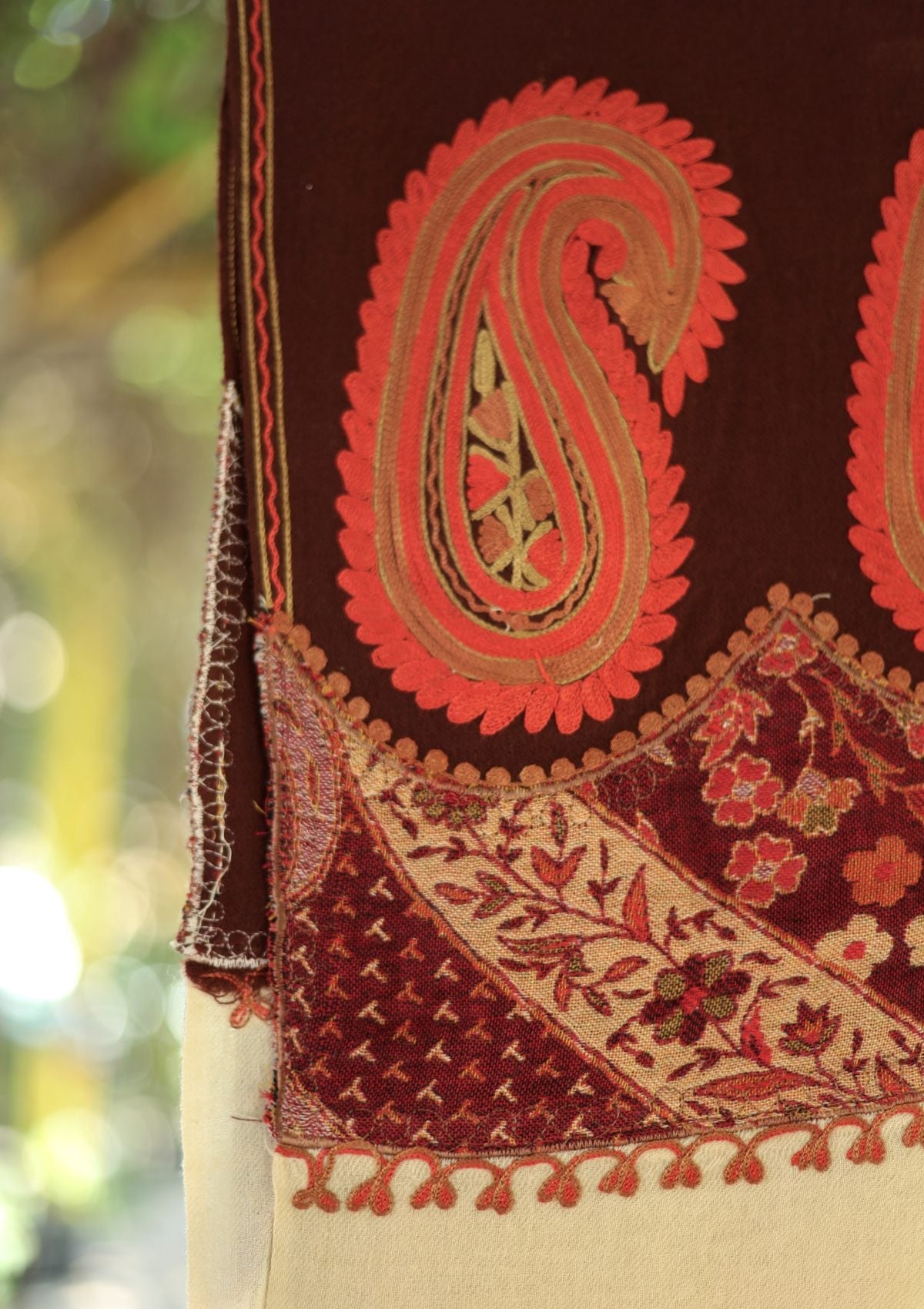 Ari Work Pashmina Scarf D - 21 - Ch Brown - Official Shawls Niche - Agha Fabrics UK