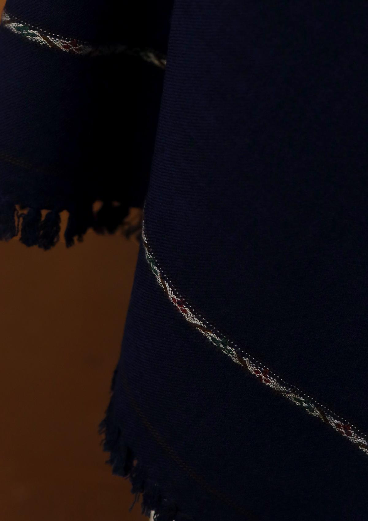 Men Shawls - Wool Shawls - D#17 - N Blue