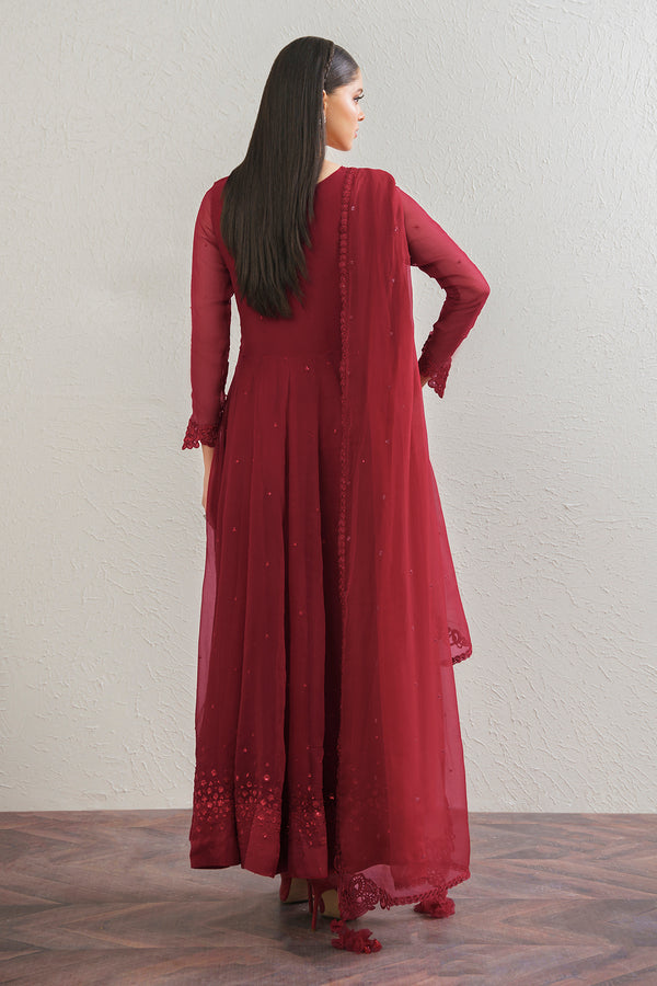 Baroque | Luxury Pret 25 | EMBROIDERED CHIFFON FROCK PR-901 - Official Baroque - Agha Fabrics UK