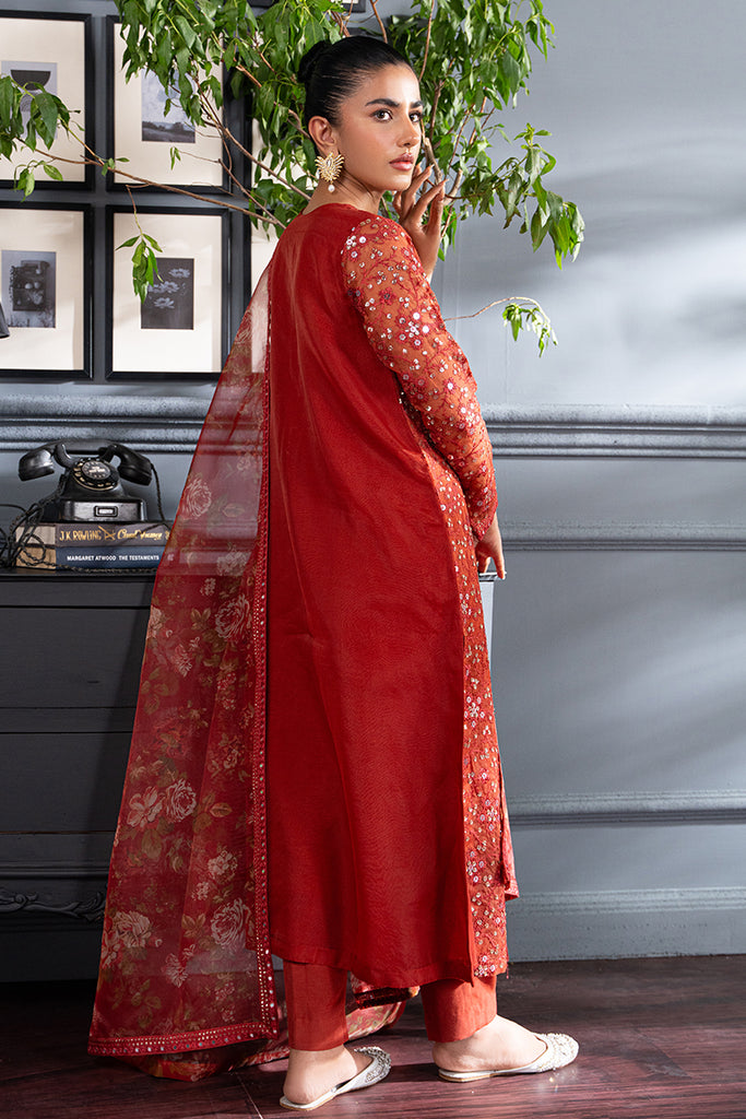 Cross Stitch | Luxury Pret | SCARLET BLOOM - Official Cross Stitch - Agha Fabrics UK