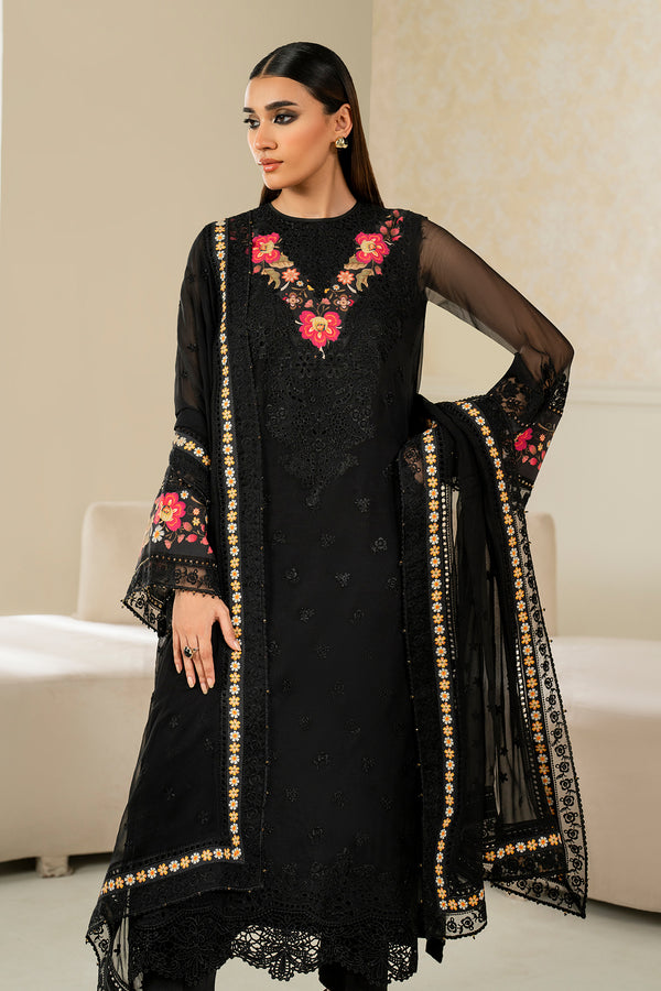 Baroque | Luxury Pret 25 | EMBROIDERED CHIFFON PR-1144 - Official Baroque - Agha Fabrics UK