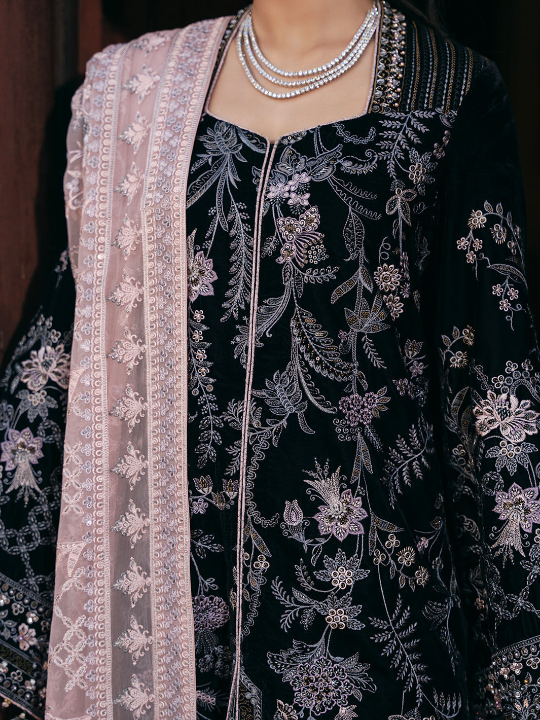 Flossie | Siara Velvet Formals | V-103 - B - Official Flossie - Agha Fabrics UK