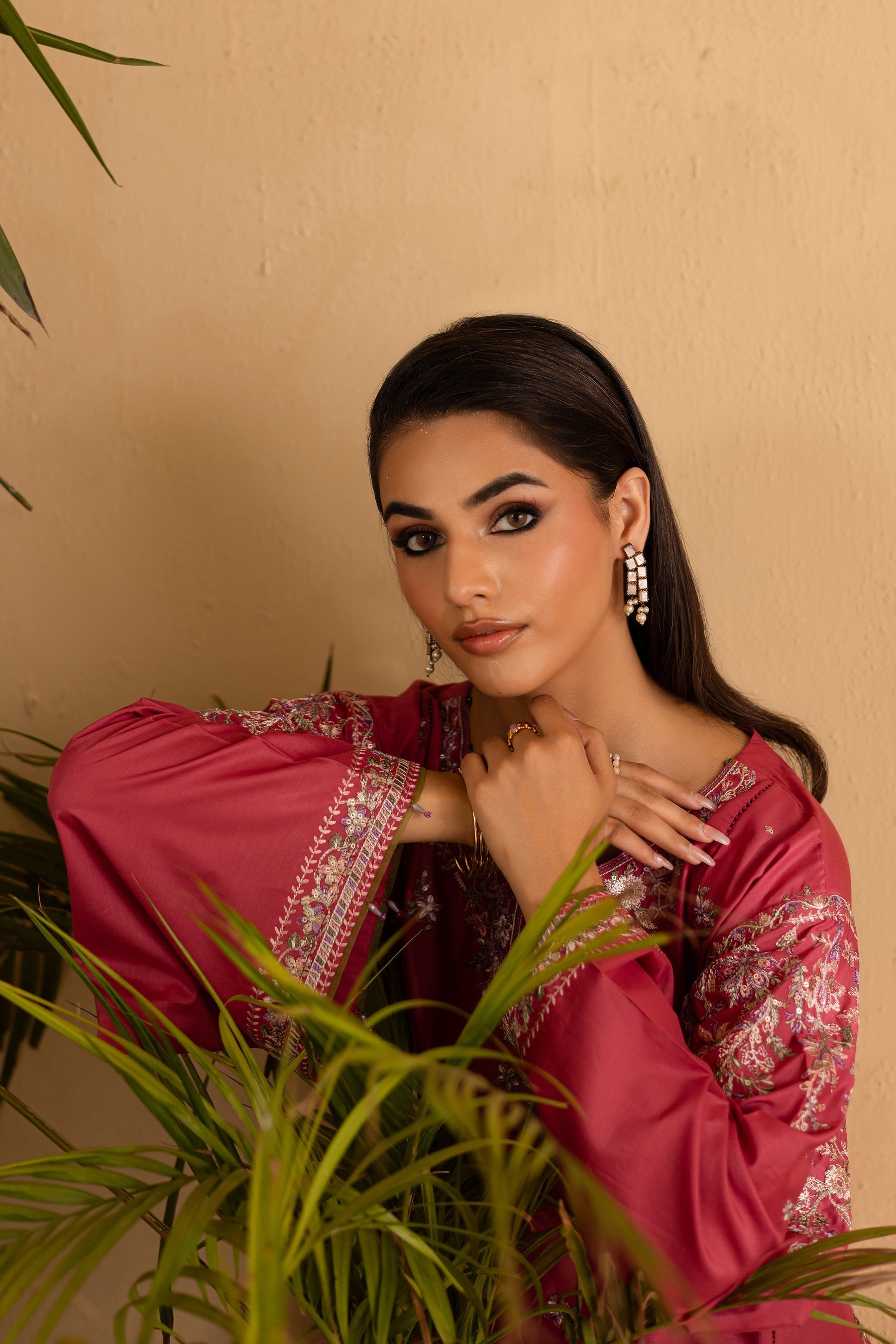 Batik | Nyra Embroidered Summer Solids | Blush - Official Batik - Agha Fabrics UK