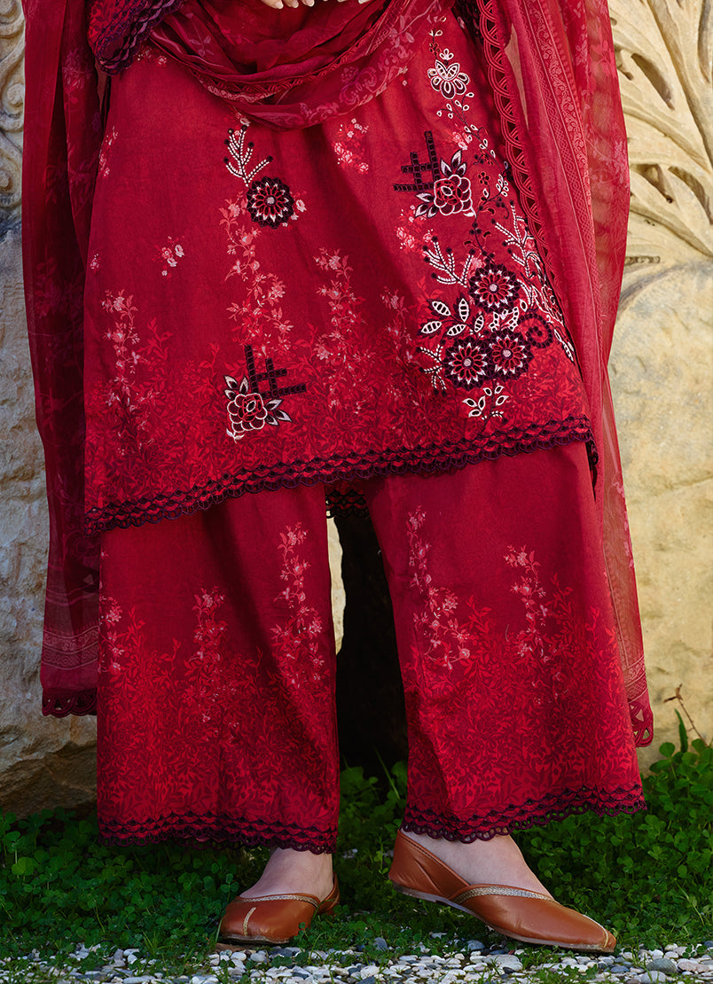 Image | Spring Printkari 25 | Ruby - Official Image - Agha Fabrics UK