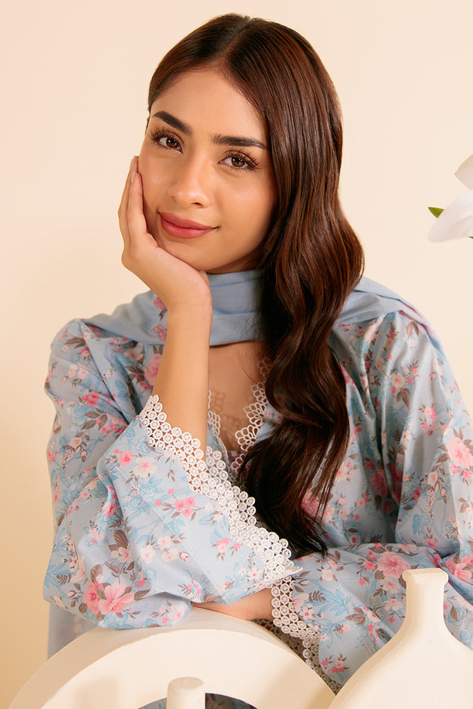 Cross Stitch | Daily Wear | MYSTIQUE BLUE - Official Cross Stitch - Agha Fabrics UK