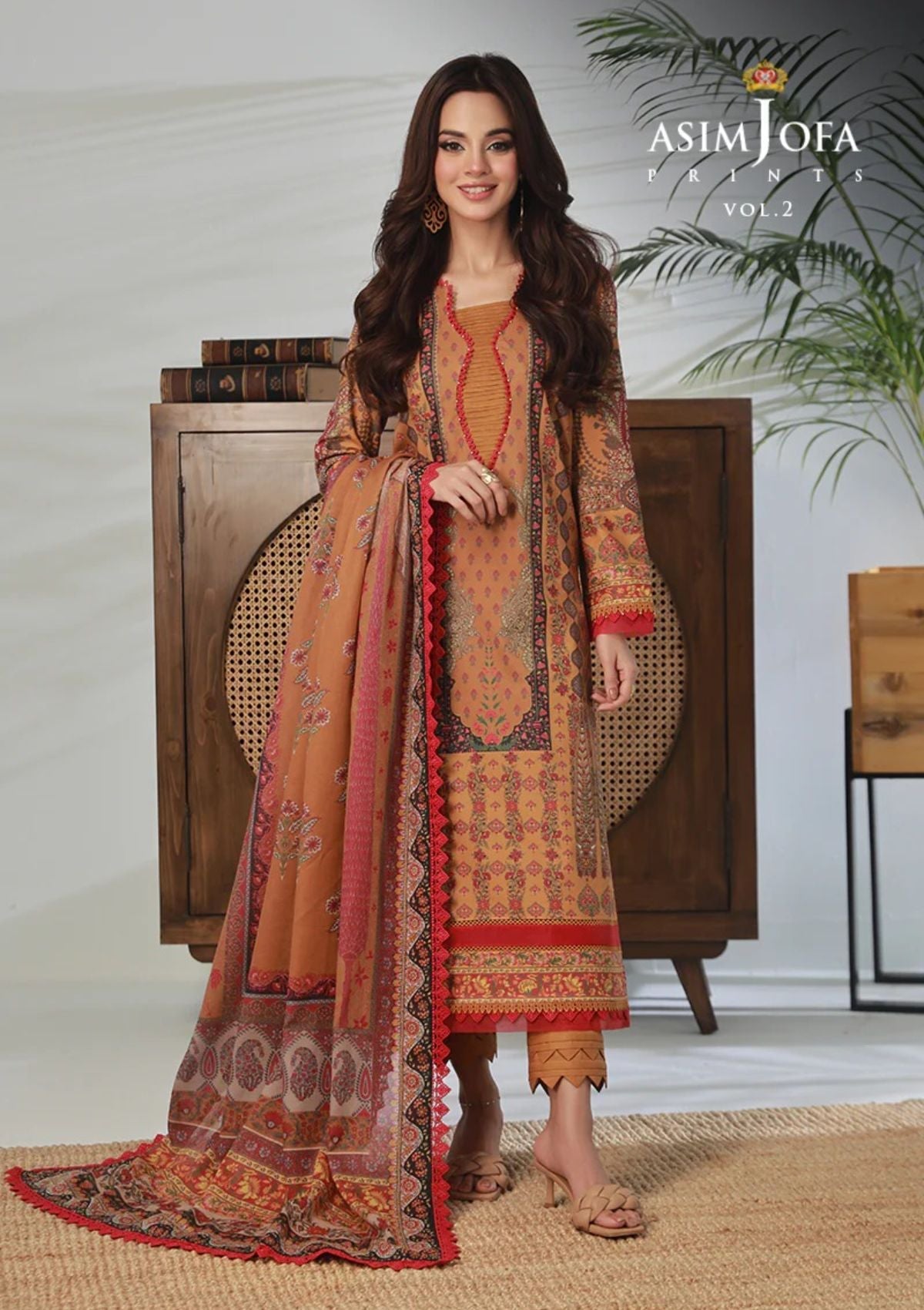 Lawn Collection - Asim Jofa - Basic - Print - 3 Pcs - AJBP#34 - Official Asim Jofa - Agha Fabrics UK