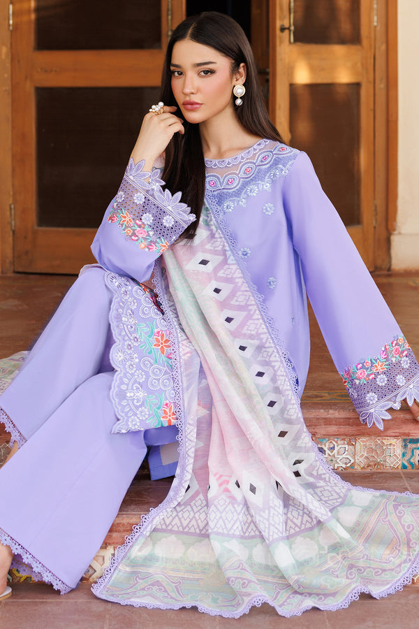 Farasha | Summer Weaves Embroidered Lawn | Lavender Dew