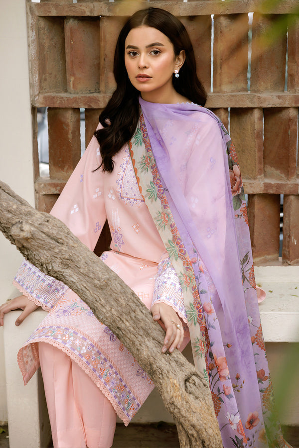 Farasha | Summer Weaves Embroidered Lawn | Coral Peach