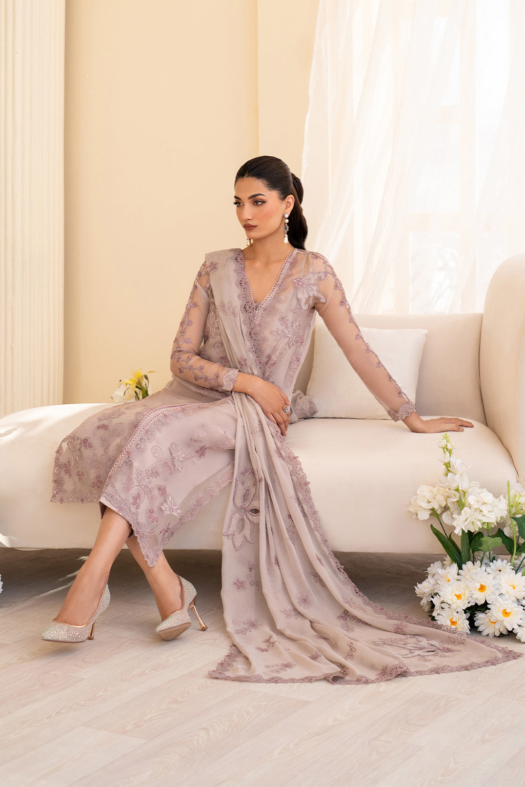 Iznik | Festive Formal | UE-437 Embroidered Pure Organza - Official Iznik - Agha Fabrics UK