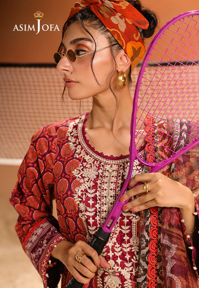 Asim Jofa | Summer Rhapsody | AJUBU-26 Printed Embroidered Lawn - Official Asim Jofa - Agha Fabrics UK